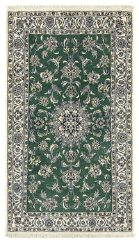 Tapis persan - Nain - 203 x 115 cm - vert foncé