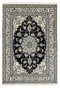 Tapis persan - Nain - 203 x 143 cm - bleu foncé