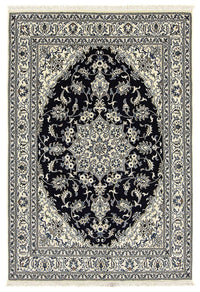 Tapis persan - Nain - 238 x 166 cm - bleu foncé