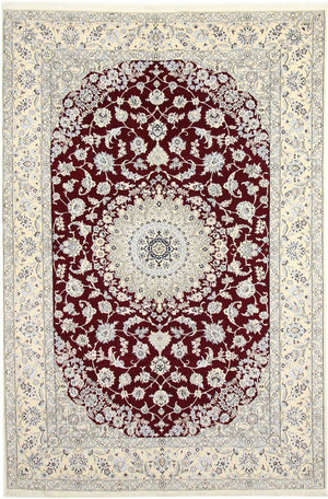 Perserteppich - Nain - Royal - 303 x 202 cm - weinrot