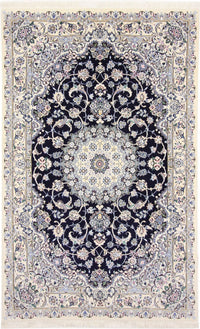 Tapis persan - Nain - Royal - 247 x 156 cm - bleu foncé