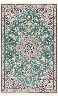 Tapis persan - Nain - Royal - 139 x 89 cm - vert
