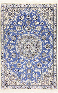 Tapis persan - Nain - Royal - 134 x 89 cm - bleu