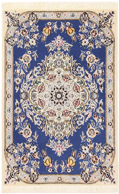 Perserteppich - Nain - Royal - 90 x 60 cm - blau