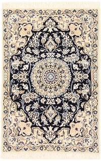 Tapis persan - Nain - Royal - 90 x 60 cm - bleu foncé