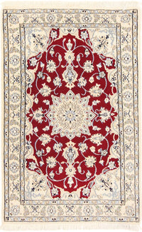 Tapis persan - Nain - Royal - 90 x 60 cm - rouge