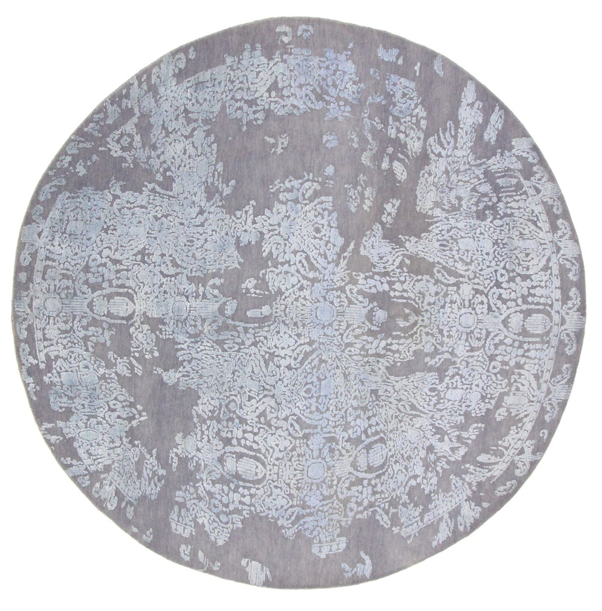 Designer Teppich rund  - 243 x 243 cm - hellblau