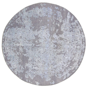 Designer Teppich rund  - 243 x 243 cm - hellblau