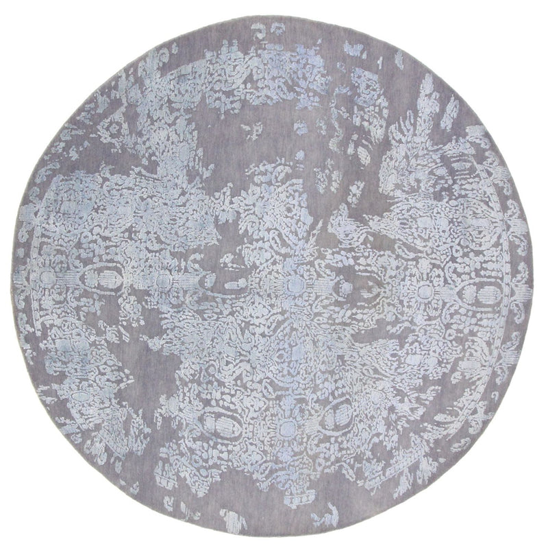 Designer Teppich rund  - 243 x 243 cm - hellblau