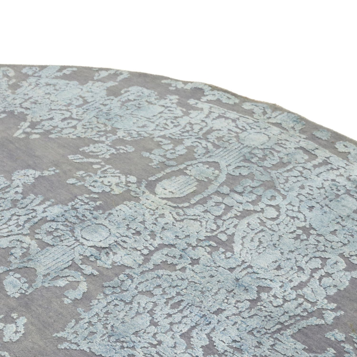 Designer Teppich rund  - 243 x 243 cm - hellblau
