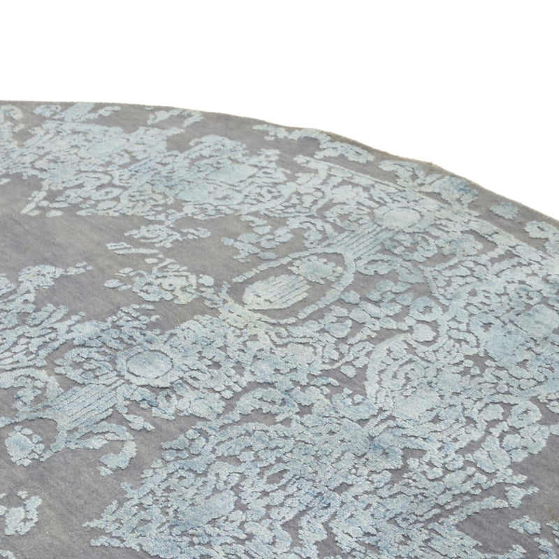 Designer Teppich rund  - 243 x 243 cm - hellblau