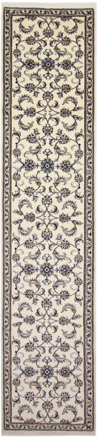 Tapis de couloir Tapis persan - Nain - 378 x 80 cm - crème
