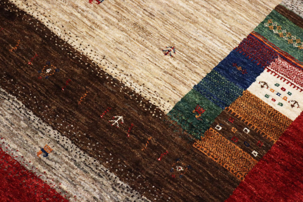 Gabbeh Teppich - Loribaft Indus - 213 x 157 cm - beige