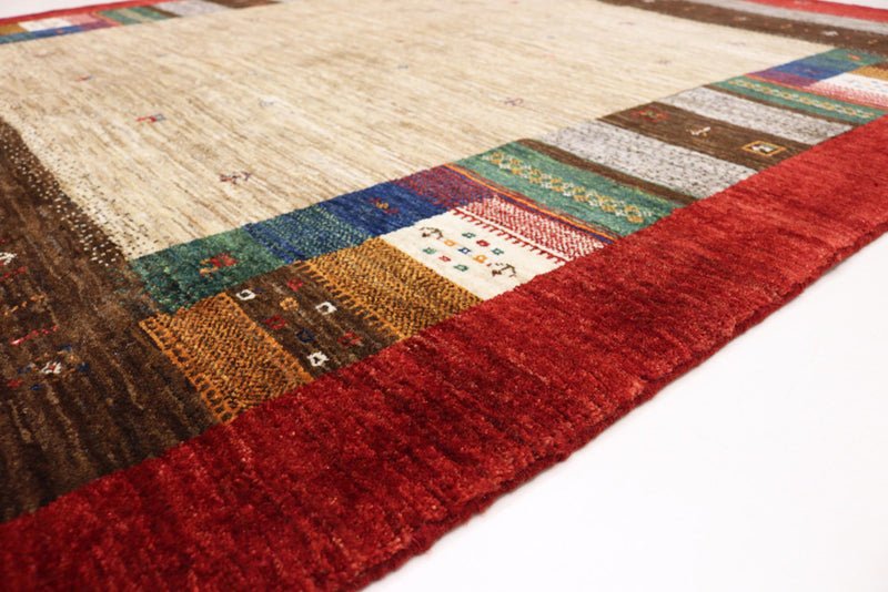 Gabbeh Teppich - Loribaft Indus - 213 x 157 cm - beige