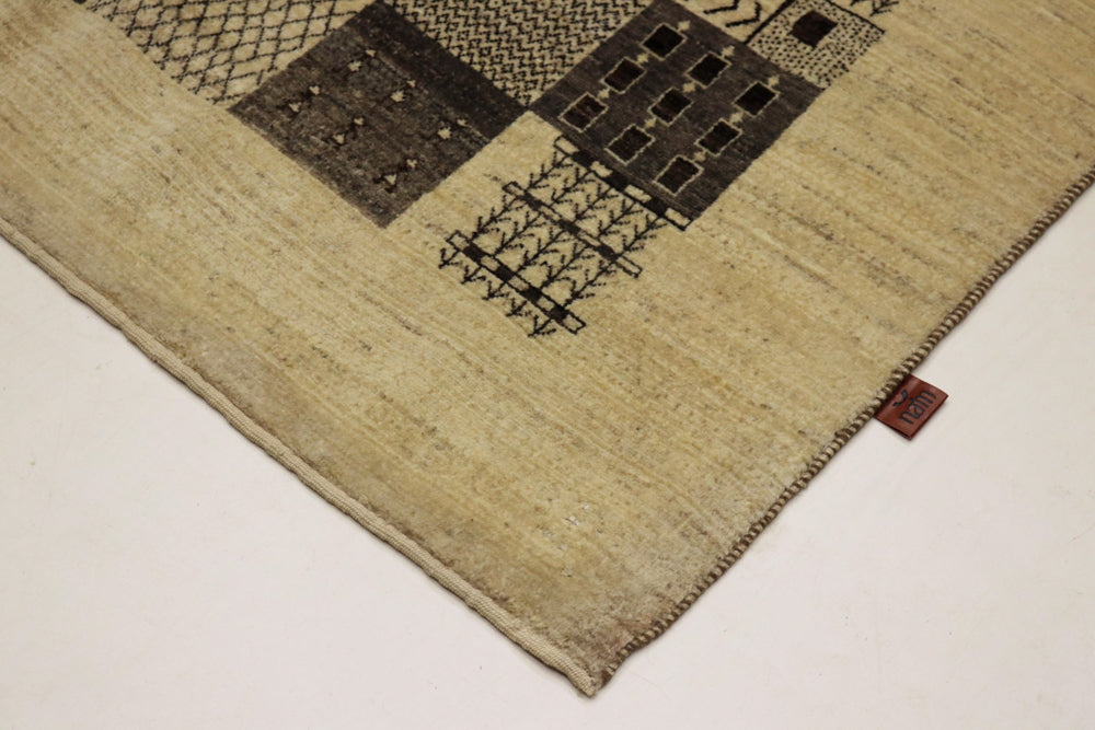 Gabbeh Teppich - Loribaft Indus - 152 x 206 cm - dunkelbeige