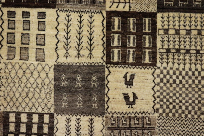 Gabbeh Teppich - Loribaft Indus - 206 x 152 cm - dunkelbeige