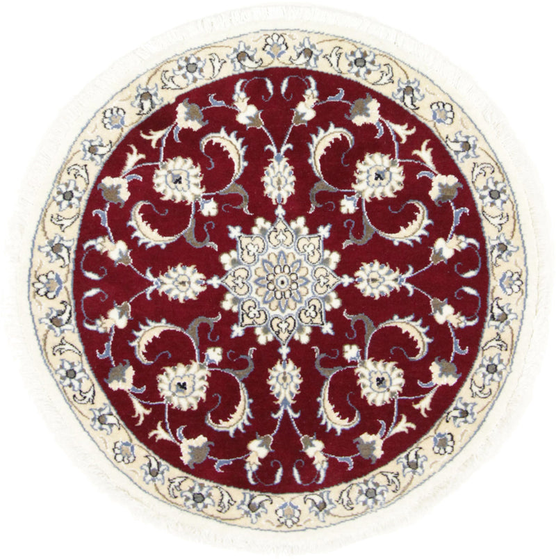 Läufer Perser - Nain - 100 x 100 cm - dunkelrot