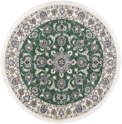 Läufer Perser - Nain - Royal - 100 x 100 cm - grün