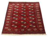 Tapis afghan - 152 x 118 cm - rouge foncé