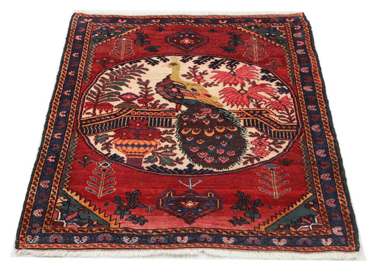 Afghan Teppich 145 x 117 cm - dunkelrot