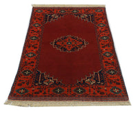 Tapis afghan - 180 x 126 cm - rouge
