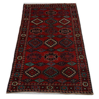 Tapis Belutsch - 198 x 102 cm - rouge foncé