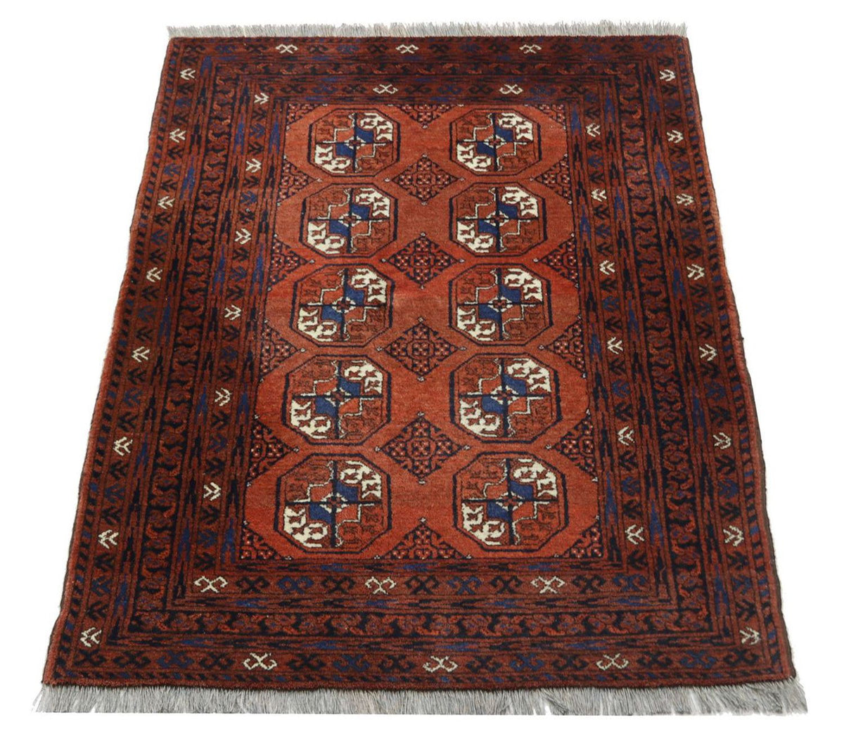 Afghan Teppich 155 x 103 cm - dunkelrot