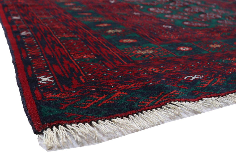 Afghan Teppich 189 x 124 cm - dunkelrot