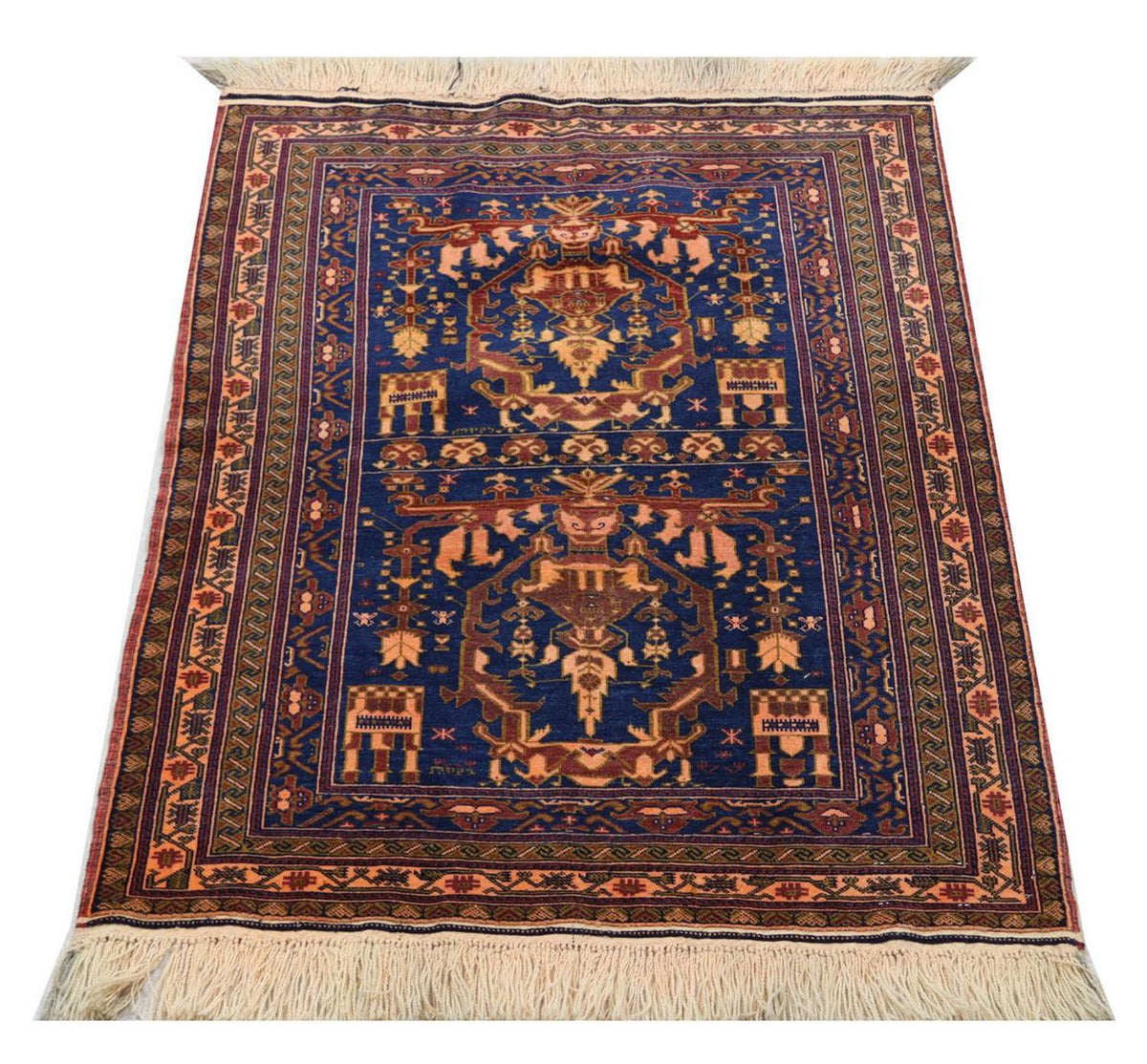 Afghan Teppich 136 x 95 cm - blau