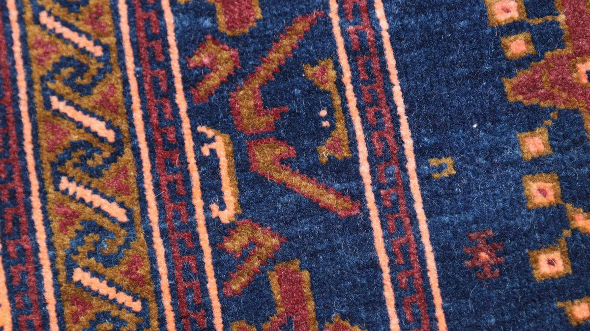 Afghan Teppich 136 x 95 cm - blau