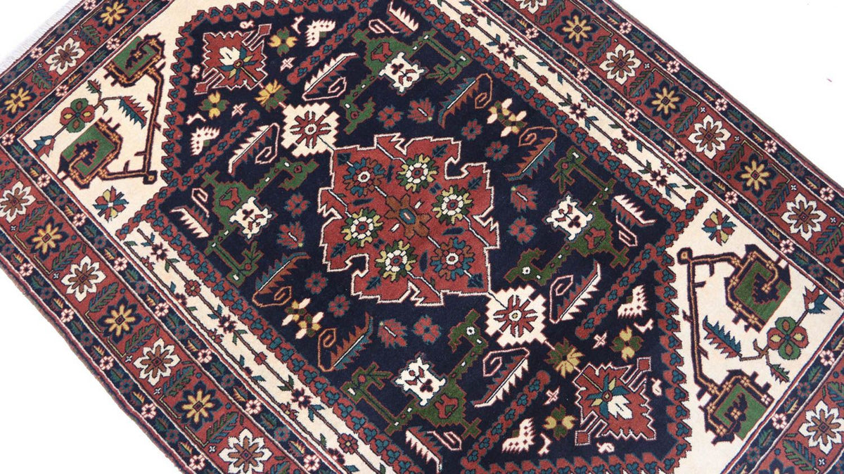 Afghan Teppich 182 x 129 cm - dunkelblau