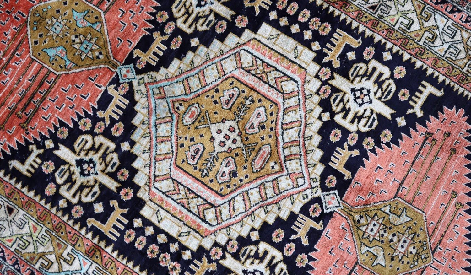 Orientteppich 130 x 84 cm - dunkelblau