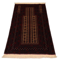 Tapis afghan - 120 x 80 cm - rouge foncé
