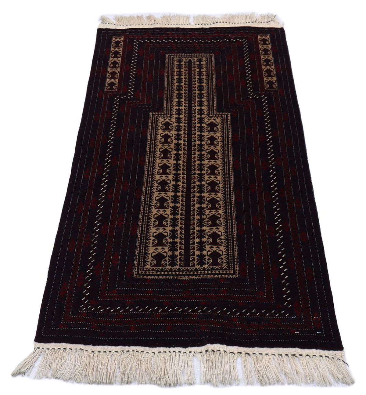 Afghan Teppich 150 x 95 cm - dunkelrot