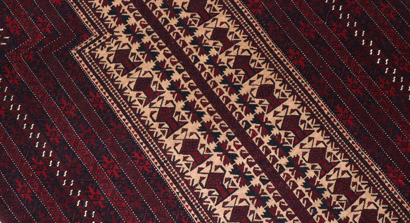 Afghan Teppich 150 x 95 cm - dunkelrot