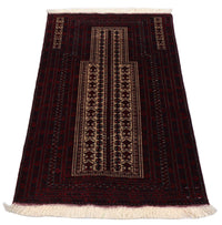 Tapis afghan - 150 x 95 cm - rouge foncé