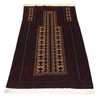 Tapis afghan - 150 x 95 cm - rouge foncé