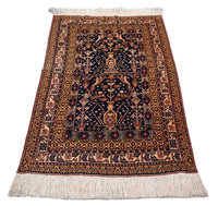 Tapis afghan - 140 x 102 cm - noir