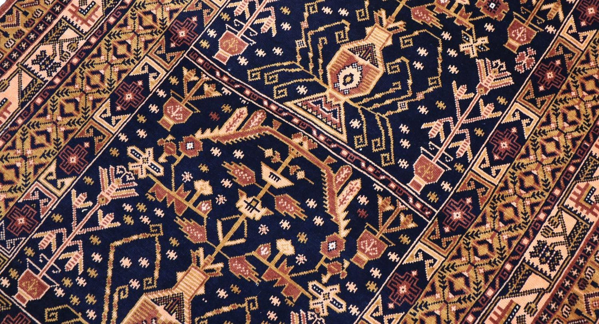 Afghan Teppich 140 x 102 cm - schwarz