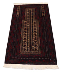 Tapis afghan - 150 x 95 cm - rouge foncé