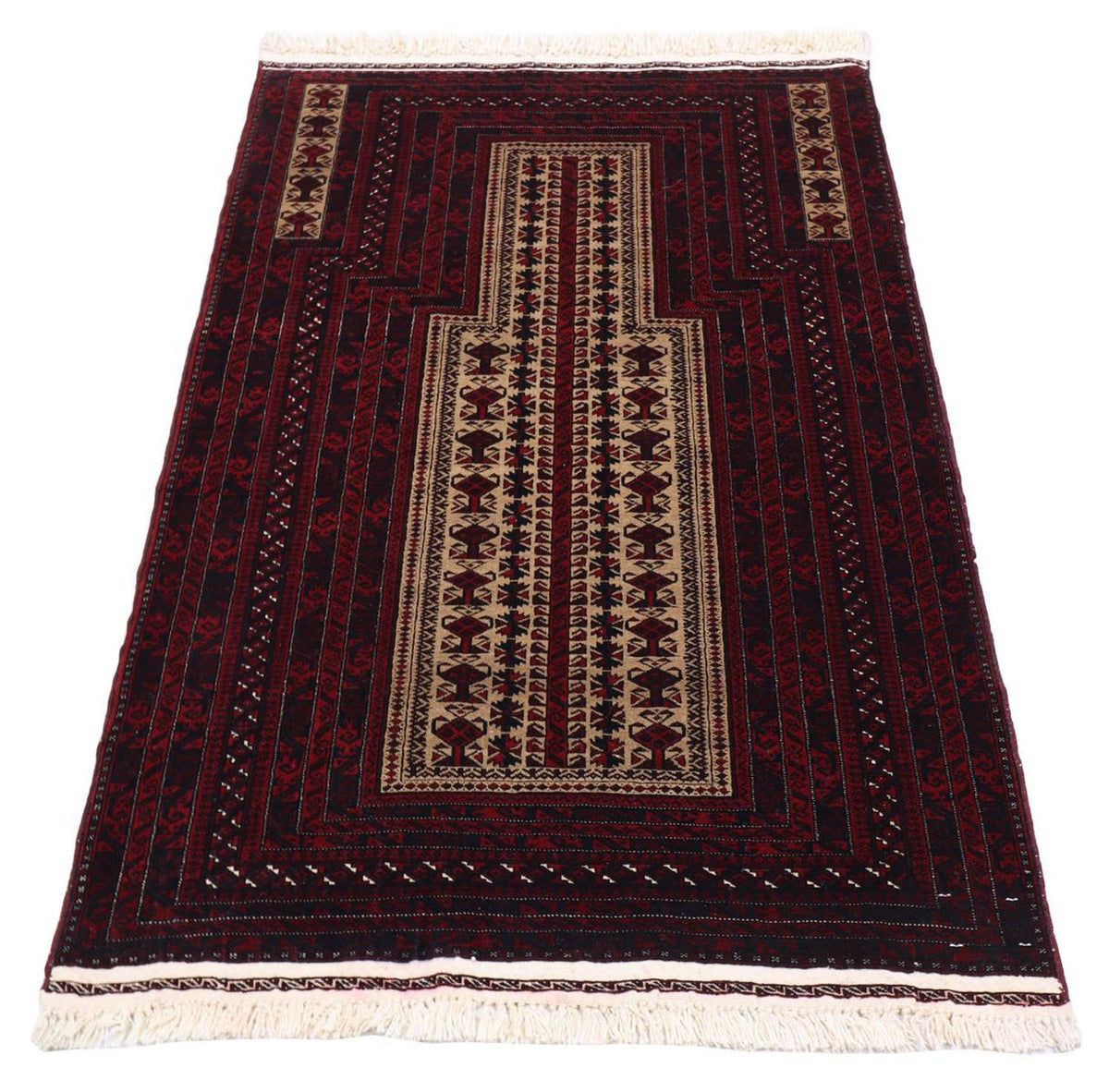 Afghan Teppich 150 x 95 cm - dunkelrot