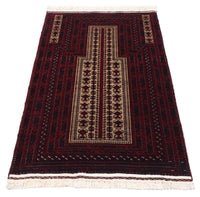 Tapis afghan - 150 x 95 cm - rouge foncé
