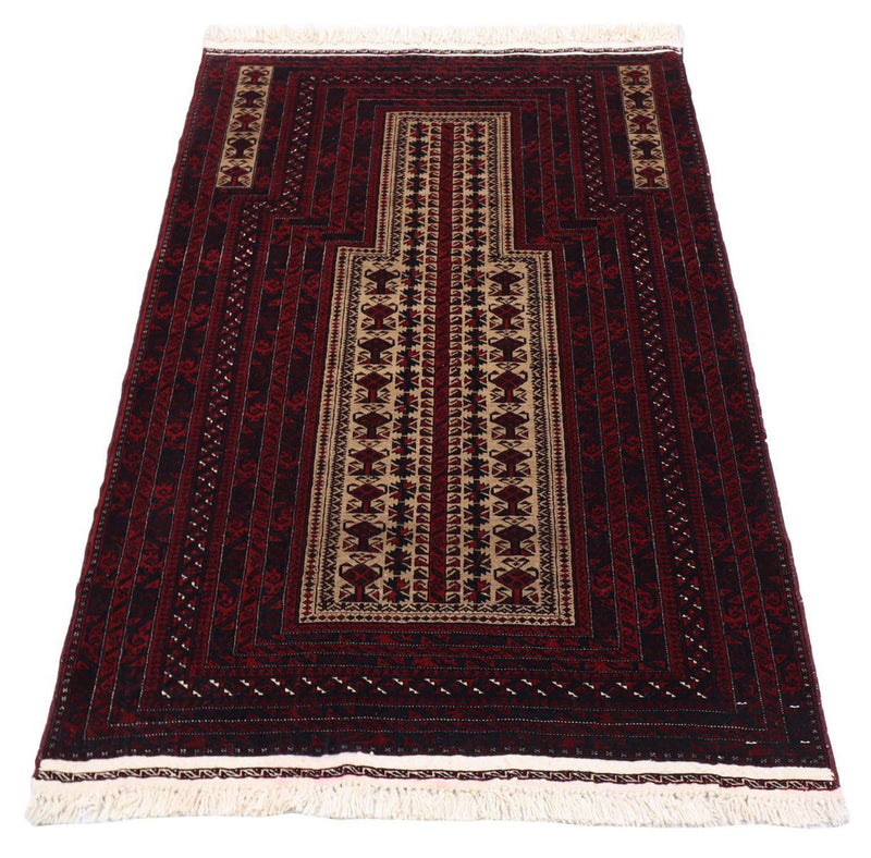 Afghan Teppich 150 x 95 cm - dunkelrot