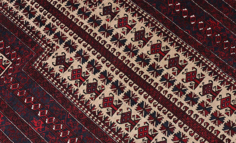 Afghan Teppich 150 x 95 cm - dunkelrot