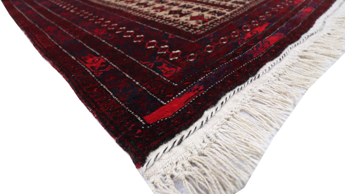 Afghan Teppich 150 x 95 cm - dunkelrot