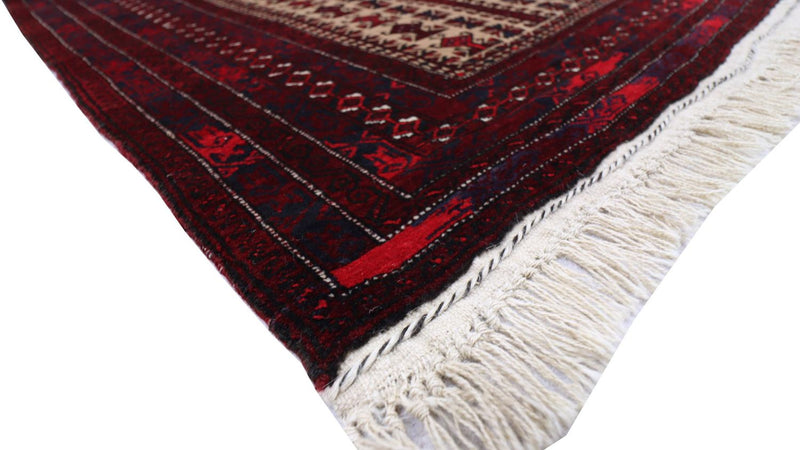 Afghan Teppich 150 x 95 cm - dunkelrot