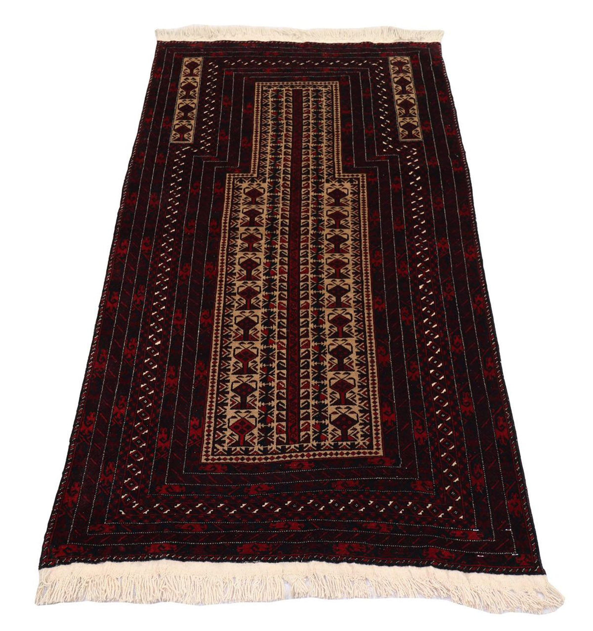 Afghan Teppich 150 x 95 cm - dunkelrot