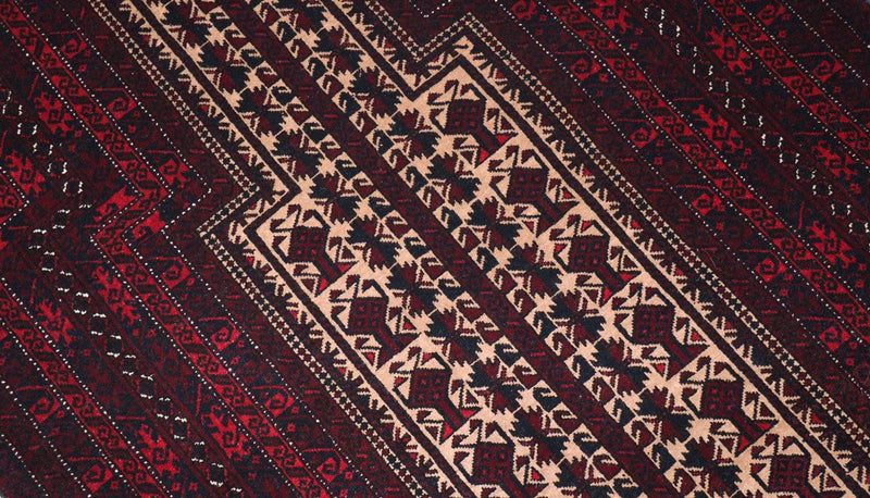 Afghan Teppich 150 x 95 cm - dunkelrot
