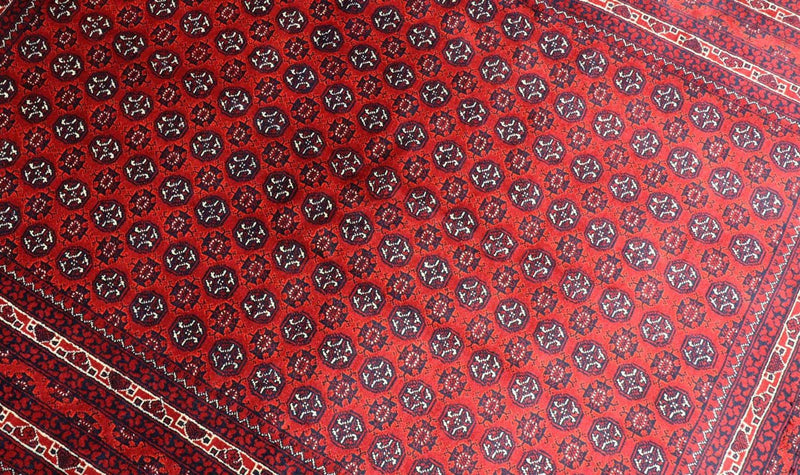 Afghan Teppich 196 x 147 cm - dunkelrot
