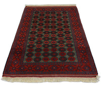 Tapis afghan - 170 x 130 cm - rouge foncé